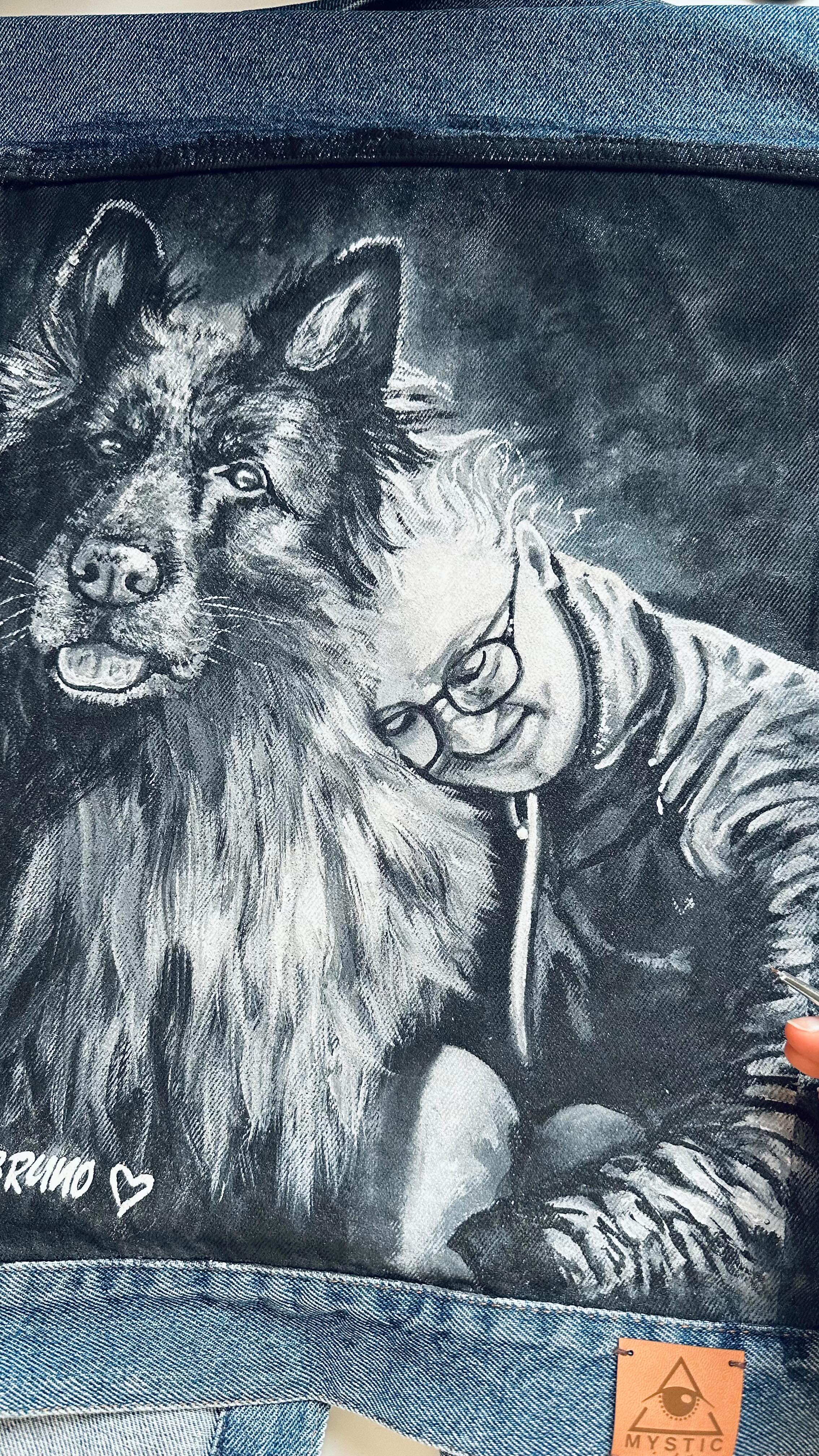 Tu nie trzeba słów. Tu widać i czuć wszystko. 
MIŁOŚĆ 🖤

Ręcznie malowana, personalizowana, na zamówienie. #malowanakurtka #malowanie #customjeansjacket #piesnajlepszyprzyjaciel #kurtkajeansowa